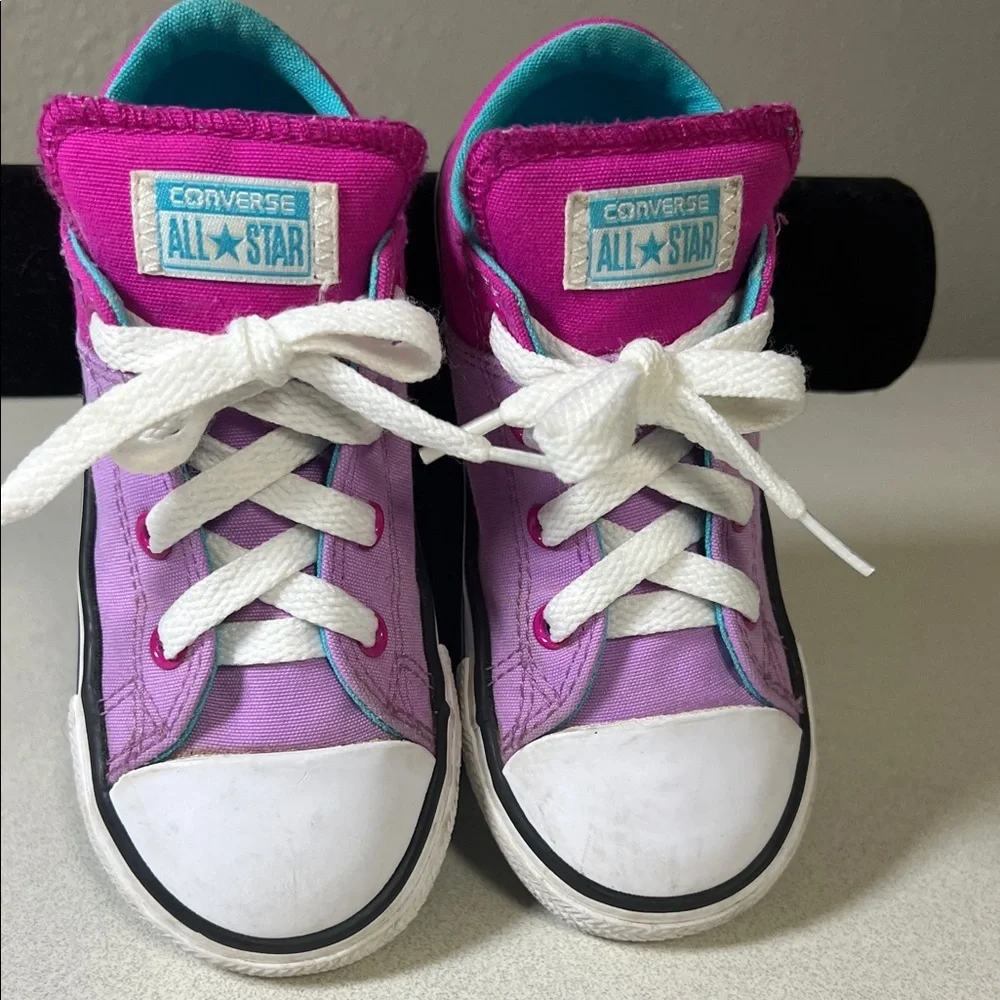Converse Kids Colorblock Purple and Pink Low Top Sneakers